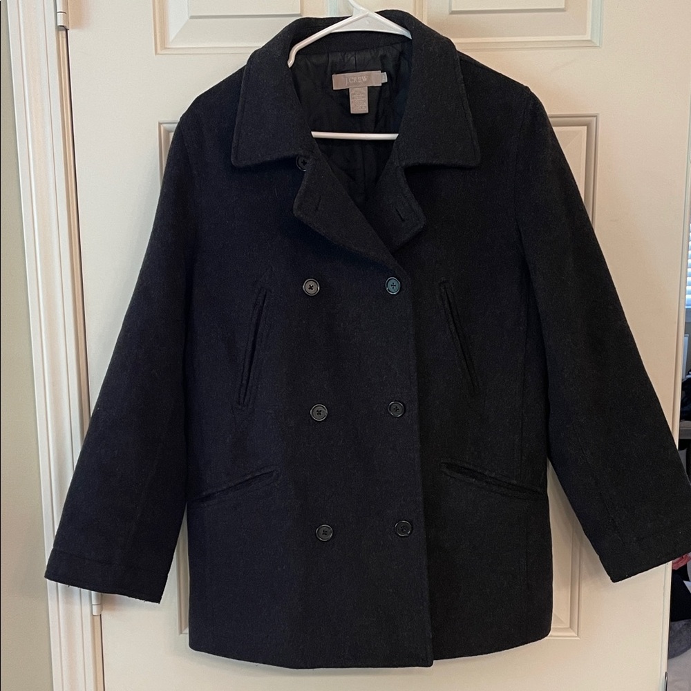 J. Crew wool blend gray peacoat size Medium